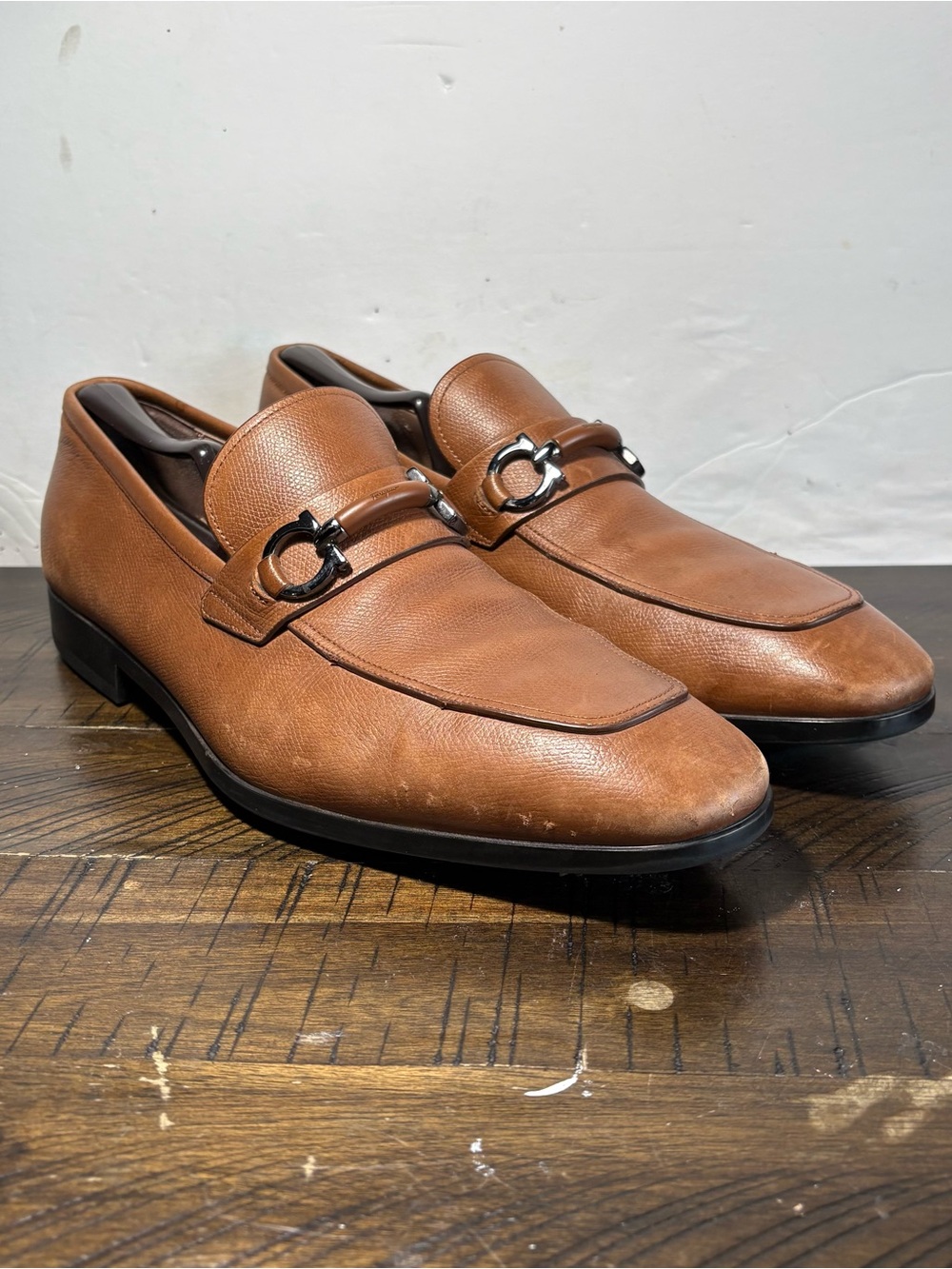 Salvatore Ferragamo Brown Leather Bit Loafers